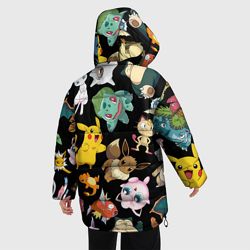 Женская зимняя куртка Пикачу и другие покемоны / 3D-Черный – фото 4