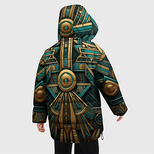 Женская зимняя куртка Орнамент в египетском стиле / 3D-Черный – фото 4