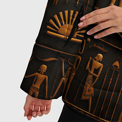 Куртка зимняя женская Арт в стиле египетских письмен, цвет: 3D-красный — фото 2