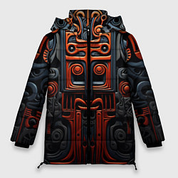 Куртка зимняя женская Арт в этническом стиле, цвет: 3D-красный