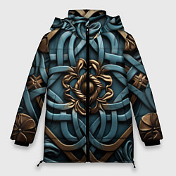 Женская зимняя куртка Симметричный орнамент в кельтской стилистике