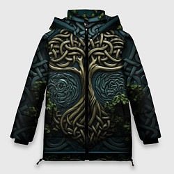 Куртка зимняя женская Дерево друидов, цвет: 3D-красный