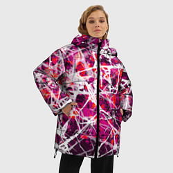 Куртка зимняя женская Абстракция - черная вдова, цвет: 3D-светло-серый — фото 2