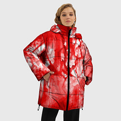 Куртка зимняя женская Кровь на белом, цвет: 3D-черный — фото 2