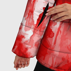 Куртка зимняя женская Кровь на белом, цвет: 3D-красный — фото 2
