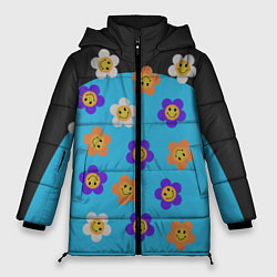 Куртка зимняя женская Ромашковое поле улыбок, цвет: 3D-черный