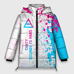 Куртка зимняя женская Thirty Seconds to Mars neon gradient style: по-вер, цвет: 3D-черный