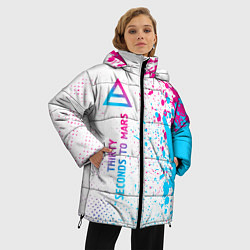 Куртка зимняя женская Thirty Seconds to Mars neon gradient style: по-вер, цвет: 3D-черный — фото 2