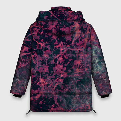 Женская зимняя куртка Абстракция - аметистовый ирис / 3D-Красный – фото 2