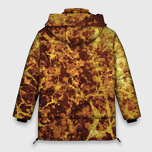 Женская зимняя куртка Абстракция - желтый антрацит / 3D-Красный – фото 2