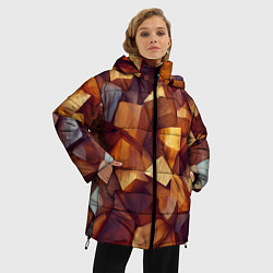 Куртка зимняя женская Паттерн камни и кристаллы, цвет: 3D-светло-серый — фото 2