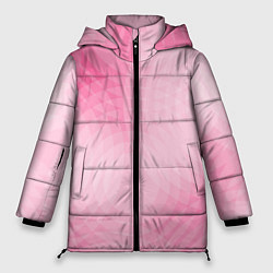 Куртка зимняя женская Абстракция с розовыми кругами, цвет: 3D-светло-серый