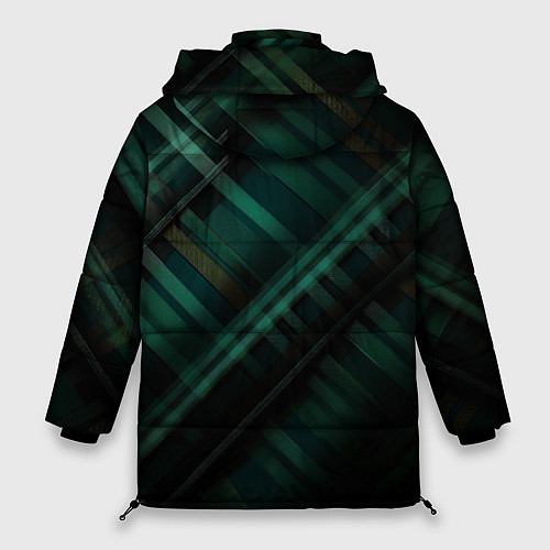Женская зимняя куртка Тёмно-зелёная шотландская клетка / 3D-Красный – фото 2