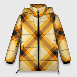 Куртка зимняя женская Желтая шотландская клетка, цвет: 3D-черный