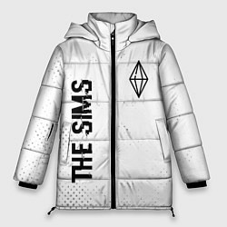 Куртка зимняя женская The Sims glitch на светлом фоне вертикально, цвет: 3D-черный