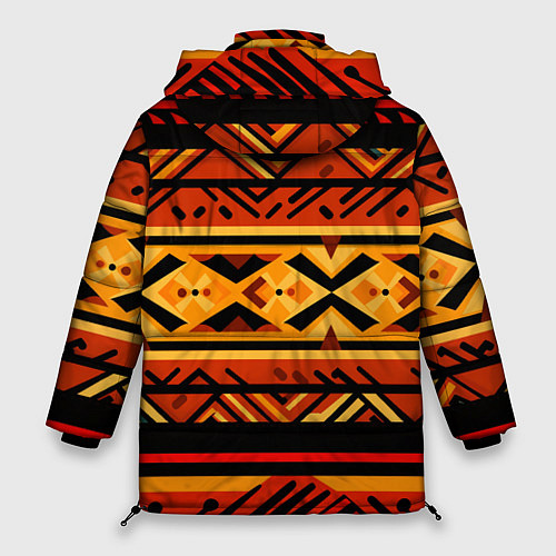 Женская зимняя куртка Узор в этническом стиле масаев / 3D-Красный – фото 2