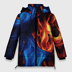 Куртка зимняя женская Огонь и вода как две стихии, цвет: 3D-черный