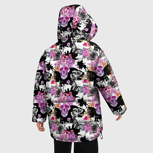 Женская зимняя куртка Череп бохо / 3D-Черный – фото 4