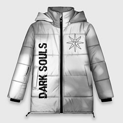 Куртка зимняя женская Dark Souls glitch на светлом фоне вертикально, цвет: 3D-черный