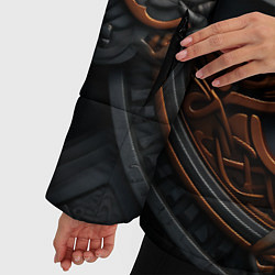 Куртка зимняя женская Орнамент в викингском стиле, цвет: 3D-светло-серый — фото 2