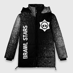 Куртка зимняя женская Brawl Stars glitch на темном фоне вертикально, цвет: 3D-черный