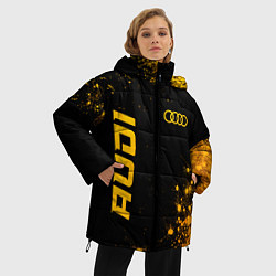 Куртка зимняя женская Audi - gold gradient вертикально, цвет: 3D-черный — фото 2
