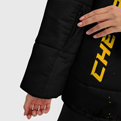 Куртка зимняя женская Chevrolet - gold gradient вертикально, цвет: 3D-черный — фото 2