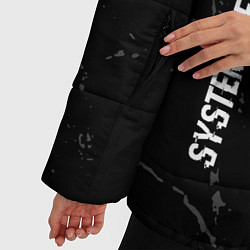 Куртка зимняя женская System of a Down glitch на темном фоне вертикально, цвет: 3D-черный — фото 2