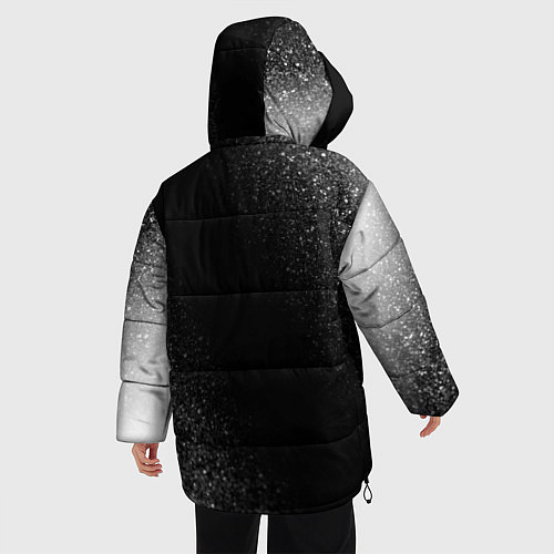 Женская зимняя куртка Motorhead glitch на темном фоне вертикально / 3D-Черный – фото 4