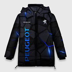 Куртка зимняя женская Peugeot - плиты с эффектом свечения, цвет: 3D-черный