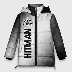 Женская зимняя куртка Hitman glitch на светлом фоне по-вертикали