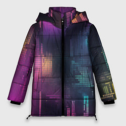 Куртка зимняя женская Цветные пиксели retro, цвет: 3D-светло-серый