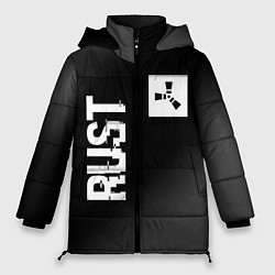 Женская зимняя куртка Rust glitch на темном фоне вертикально