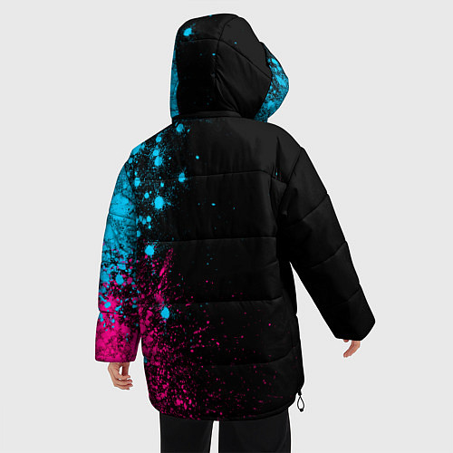 Женская зимняя куртка My Chemical Romance - neon gradient по-вертикали / 3D-Черный – фото 4