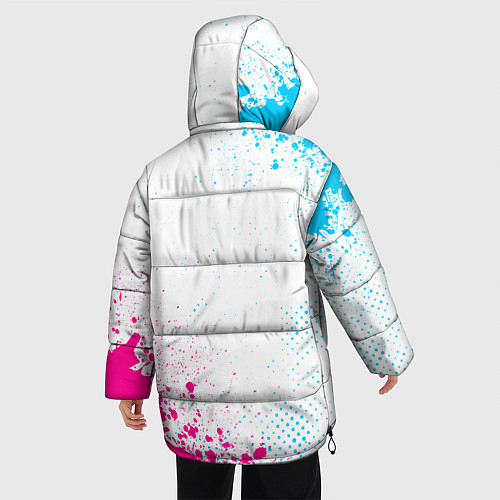 Женская зимняя куртка Skillet neon gradient style вертикально / 3D-Черный – фото 4