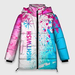 Куртка зимняя женская Nightwish neon gradient style по-вертикали, цвет: 3D-черный