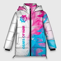 Куртка зимняя женская Gears of War neon gradient style по-вертикали, цвет: 3D-черный