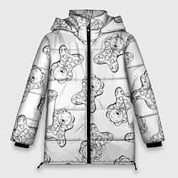 Куртка зимняя женская Сончас у медвежат - раскраска, цвет: 3D-светло-серый