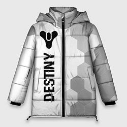 Куртка зимняя женская Destiny glitch на светлом фоне по-вертикали, цвет: 3D-черный