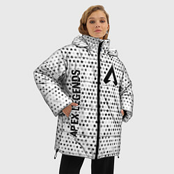 Куртка зимняя женская Apex Legends glitch на светлом фоне вертикально, цвет: 3D-черный — фото 2