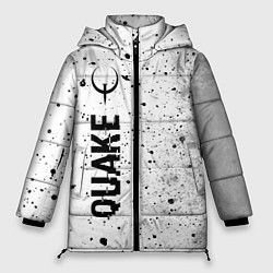 Куртка зимняя женская Quake glitch на светлом фоне по-вертикали, цвет: 3D-черный