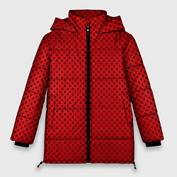 Женская зимняя куртка Красно-чёрный маленькие сердчеки