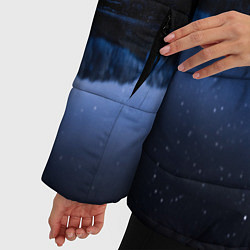 Куртка зимняя женская Галактическая зимняя ночь в горах, цвет: 3D-красный — фото 2