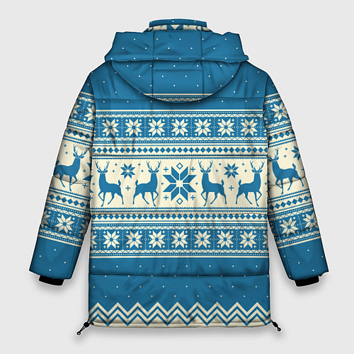 Женская зимняя куртка Sweater with deer on a blue background / 3D-Светло-серый – фото 2