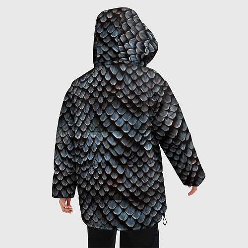 Женская зимняя куртка Паттерн чешуя дракона / 3D-Черный – фото 4