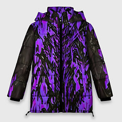 Куртка зимняя женская Демонический доспех фиолетовый, цвет: 3D-черный