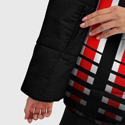 Куртка зимняя женская Полосатый красный - герб РФ, цвет: 3D-светло-серый — фото 2
