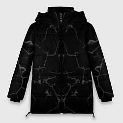 Куртка зимняя женская Чёрные трещины, цвет: 3D-светло-серый