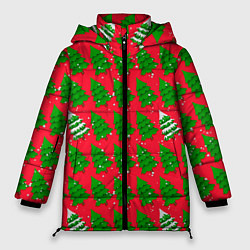Куртка зимняя женская Рождественские ёлки, цвет: 3D-светло-серый