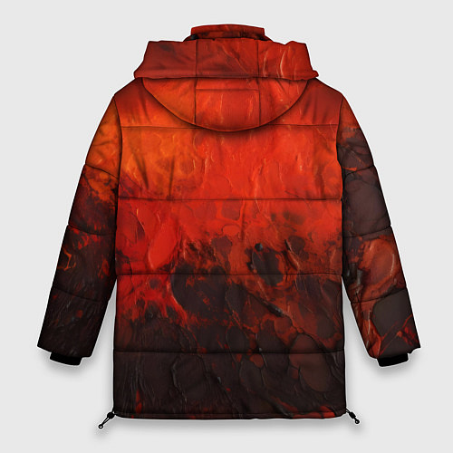 Женская зимняя куртка Лава и сажа / 3D-Красный – фото 2